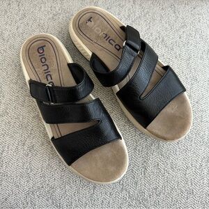 Bionica Black Leather Comfort Sandals Size 8